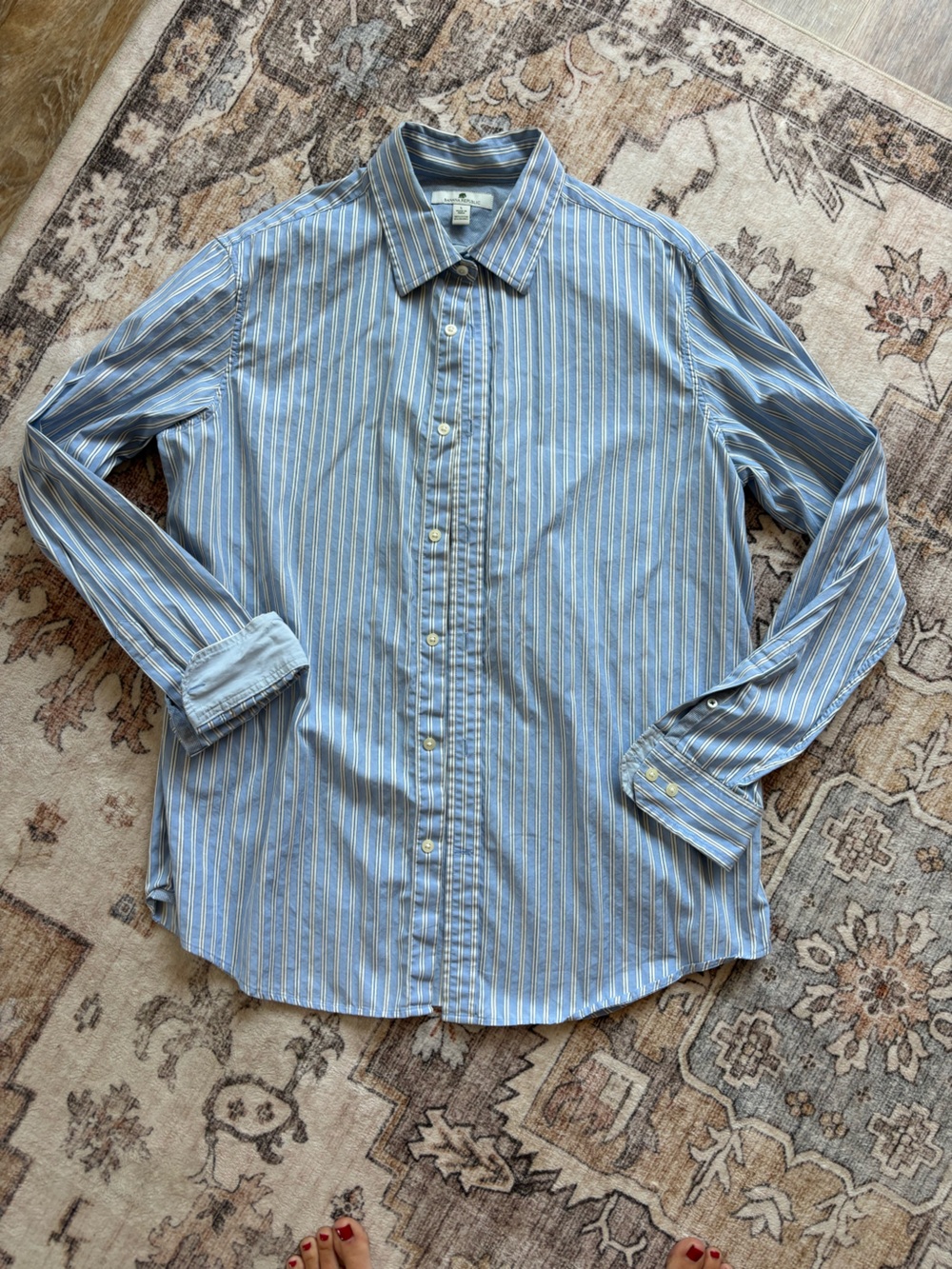 Banana Republic Light Blue Striped Dress Shirt